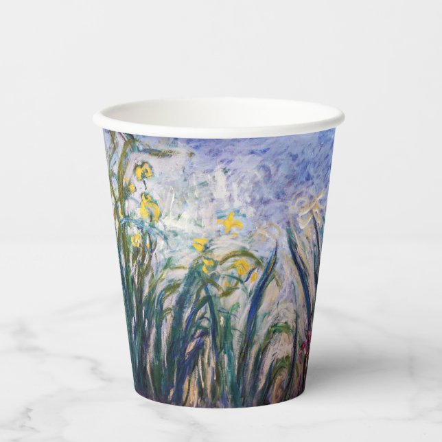 Vasos De Papel Claude Monet - Irlandeses amarillos y morados (Anverso)