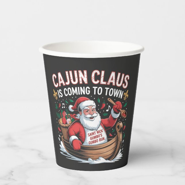 Vasos De Papel Cláusula cajún llega a los Navidades Krampus (Anverso)