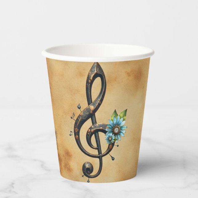 Vasos De Papel Clef mecánico (Anverso)