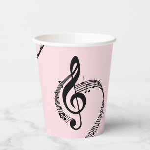 Vasos De Papel Climactic G Clef Music Pink