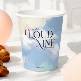 Vasos De Papel Cloud Nueve Elegante Pastel Baby Shower