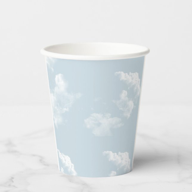 Vasos De Papel Cloud Nueve Sky: Baby Shower Personalizado disponi (Anverso)