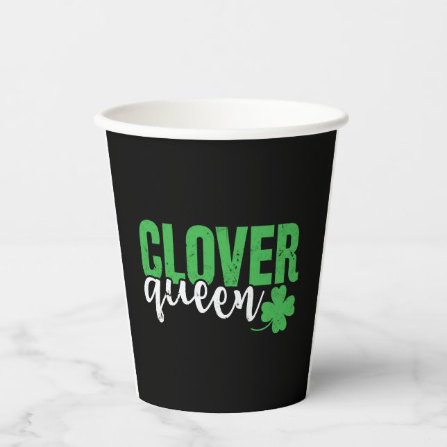 Vasos De Papel Clover Queen St Patricks Day (Anverso)