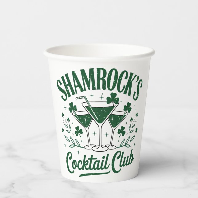 Vasos De Papel Club de cócteles Shamrock (Reverso )