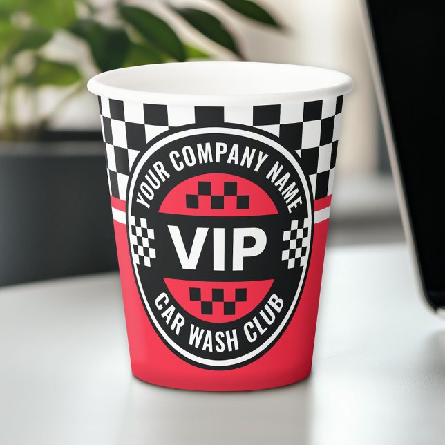 Vasos De Papel Club de Lavado de Coches - Premios con bandera ver (Custom Paper Cups for Business)