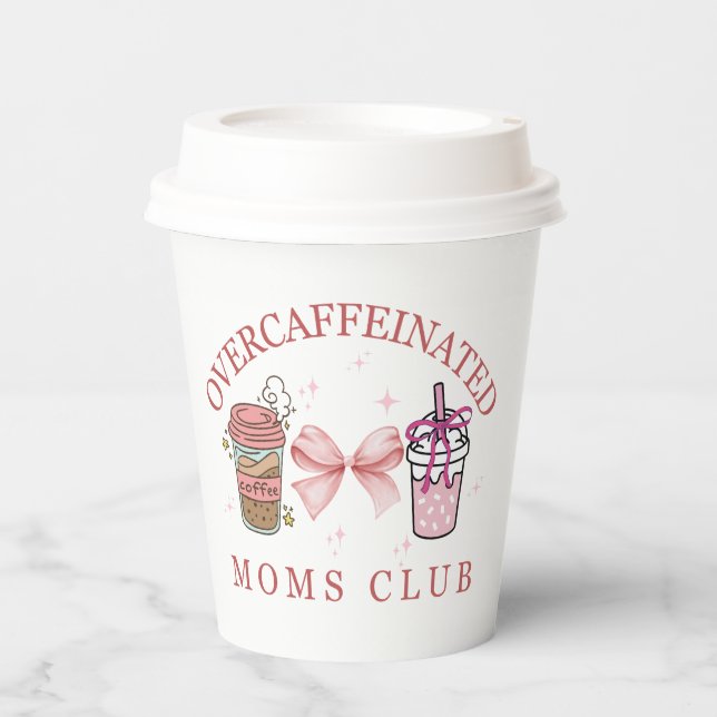 Vasos De Papel Club de mamás sobrecafeinado (Anverso)