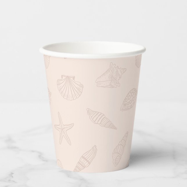 Vasos De Papel Coastal Sip Shell Pink (Anverso)