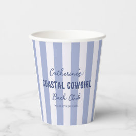 Vasos De Papel Coastre Cowgirl Bach Club Blue White Stripes