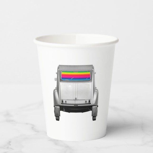 Vasos De Papel Coche + arcoiris (Izquierda)