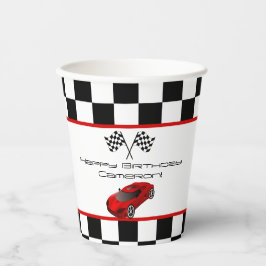Vasos De Papel Coche de la Raza Roja | Fiesta de cumpleaños para 