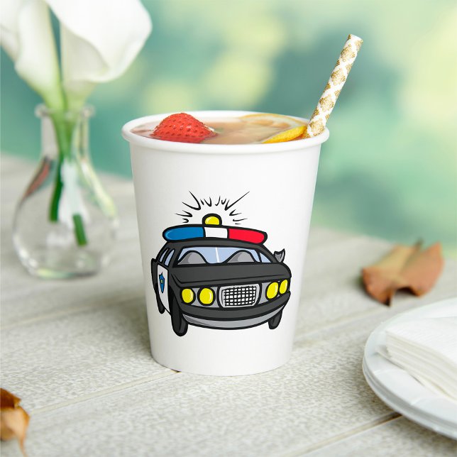 Vasos De Papel Coche de Policía con Luces de Sirena Intermitentes (Subido por el creador)