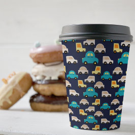 Vasos De Papel Coches Dibujos Animados Multicolor