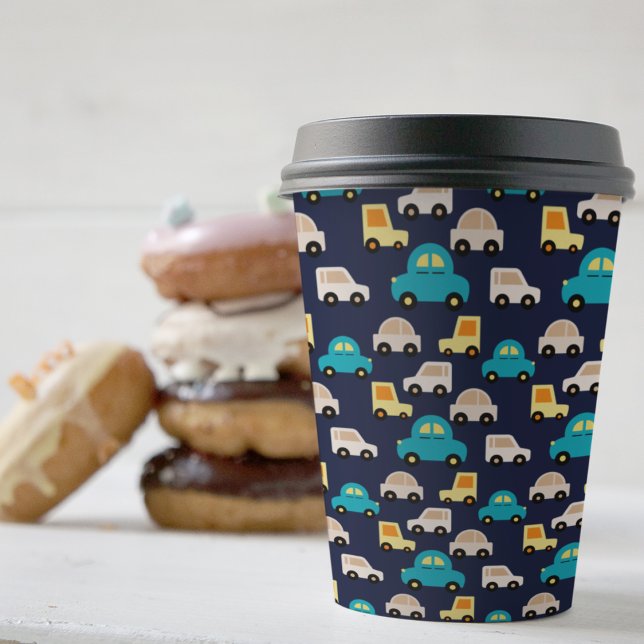 Vasos De Papel Coches Dibujos Animados Multicolor  (multicolor toy car pattern kids,adult party stationery, birthday party use and throw paper cups)