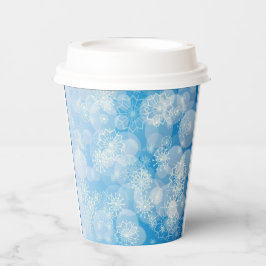 Vasos De Papel Cochitos de Navidad sobre un fondo azul