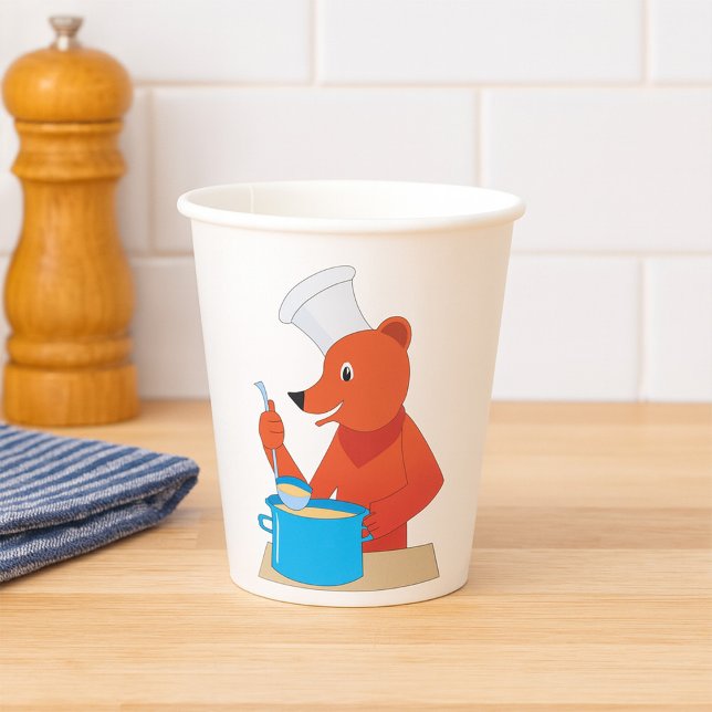Vasos De Papel Cocina animal de la sopa de cocina del oso del che (Subido por el creador)