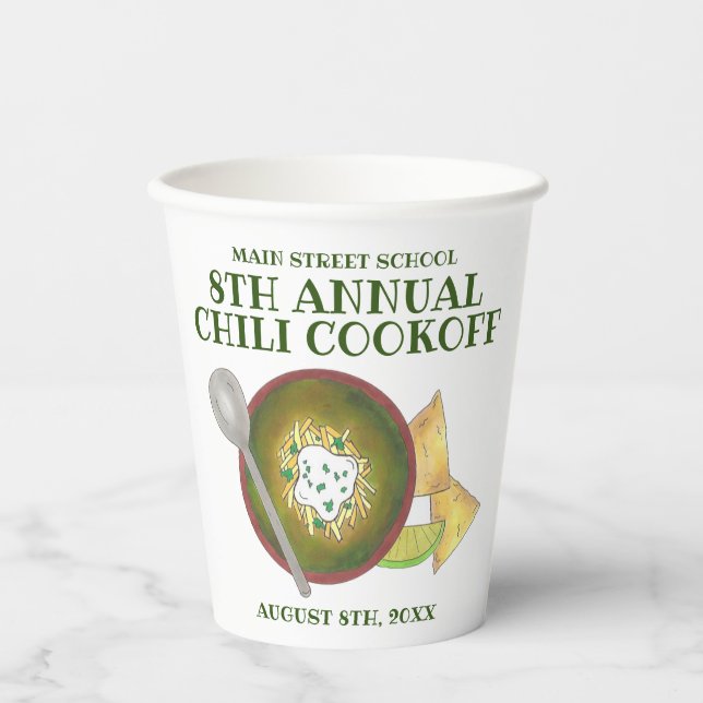 Vasos De Papel Cocina de chile verde de chile verde Cocina sin co (Anverso)