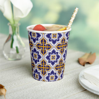 Vasos De Papel Cocina de Patrón Mediterráneo