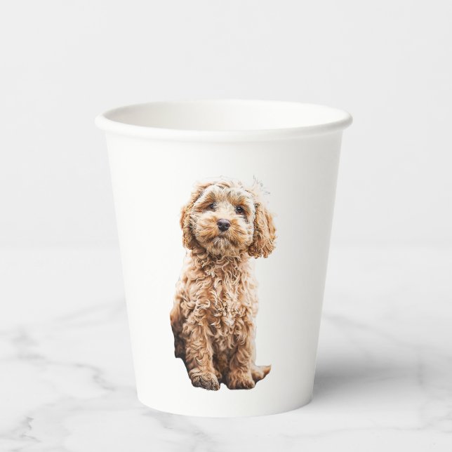 Vasos De Papel Cockapoo Cavoodle Labradoodle Perro Cachorro Cacho (Anverso)