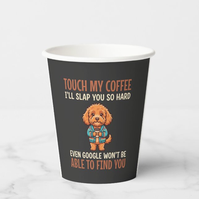 Vasos De Papel Cockapoo Divertido Amante Del Café (Anverso)