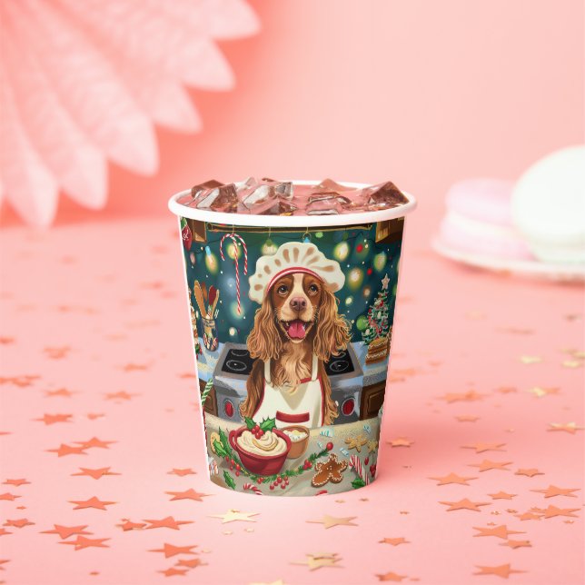 Vasos De Papel Cocker Spaniel Holiday Baking: Navidades festivos (in situ)