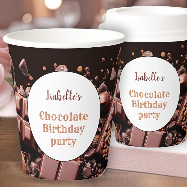 Vasos De Papel Cocoholic chocolate caliente Cocoa oscuro (Chocoholic Hot Chocolate Cocoa Dark Paper Cups)