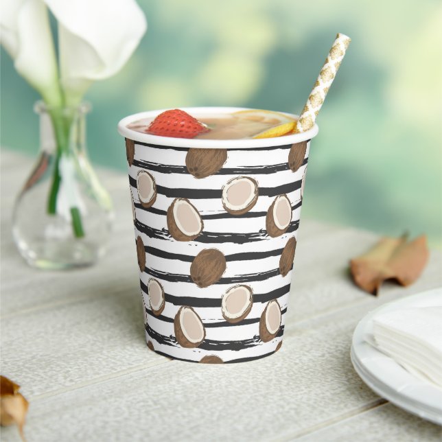 Vasos De Papel Coconos en el patrón de bandas onduladas (in situ)