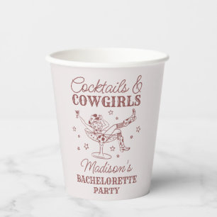Vasos De Papel Cócteles de Burdeos Vaqueras Rodeo Despedida de So