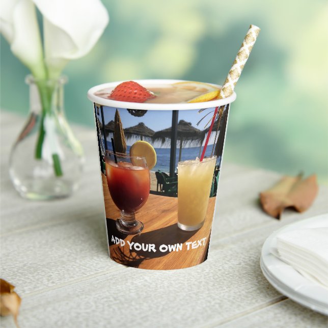 Vasos De Papel Cócteles por el Personalizado marino Textos (in situ)