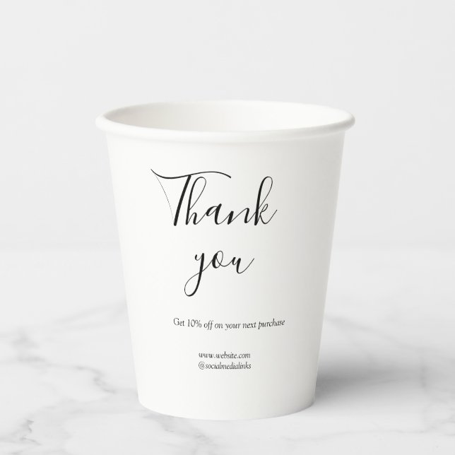 Vasos De Papel código de descuento de pedido gracias sitio web so (Anverso)
