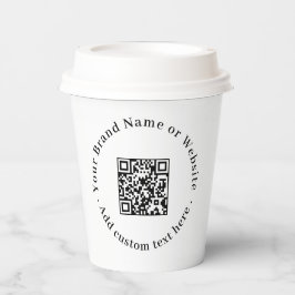 Vasos De Papel Código QR Blanco | Diseño Empresarial Moderno Mini