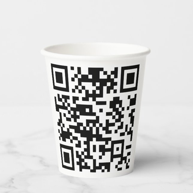 Vasos De Papel Código QR creado al instante (introduciendo su URL (Anverso)