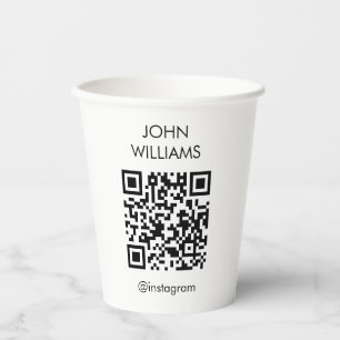 Vasos De Papel Código QR de apertura de exposición de empresa de