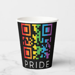 Vasos De Papel Código QR del Arcoiris Orgullo LGBTQIA+
