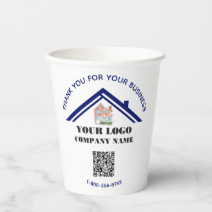 Vasos De Papel Código QR del logotipo del Personalizado de agrade