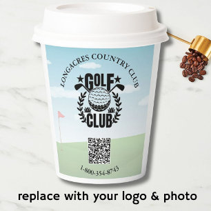 Vasos De Papel Código QR del logotipo del Personalizado fotográfi
