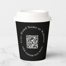 Vasos De Papel Código QR negro | Diseño promocional moderno para 