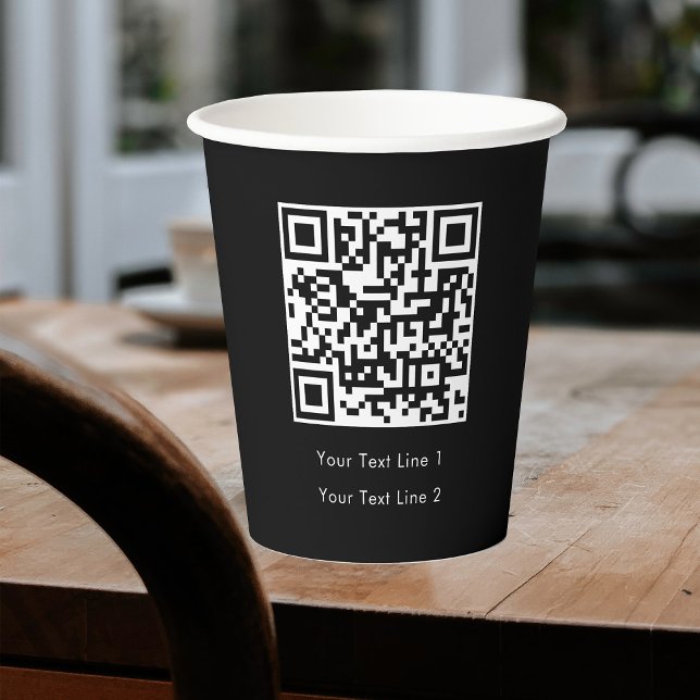 Vasos De Papel Código QR profesional moderno simple negro (Subido por el creador)