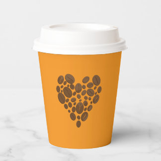 Vasos De Papel Coffee Beans Heart Paper Cup