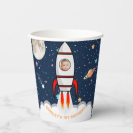 Vasos De Papel Cohete astronauta en el espacio exterior 1ª foto d