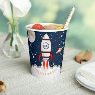 Vasos De Papel Cohete astronauta Espacio Ultraterrestre Primer cu