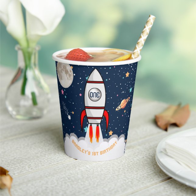 Vasos De Papel Cohete astronauta Espacio Ultraterrestre Primer cu (in situ)