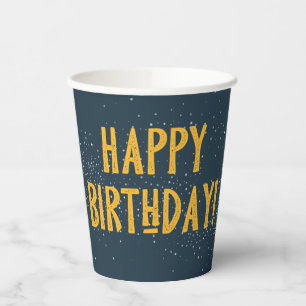 Vasos De Papel Colas de Fiestas de camping Cumpleaños feliz