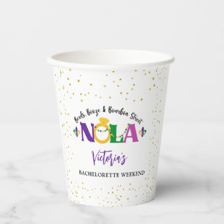 VASOS DE PAPEL COLCHAS, BOOZE Y BOURBON STREET NOLA BACHELORETTE