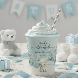 Vasos De Papel Cold Outside Winter Gender Neutral Baby Shower