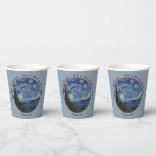 Vasos De Papel colección de artículos de Van Gogh The Starry Nigh