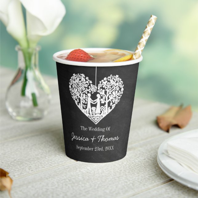 Vasos De Papel Colección de Bodas de tablero de cuadros colgantes (in situ)