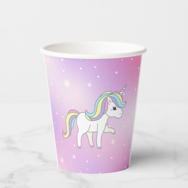 Vasos De Papel Colección de Fiestas de Unicorn! (Anverso)