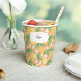 Vasos De Papel Colección de patrones de cesta de fruta - limón