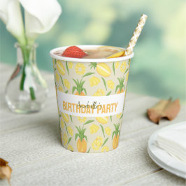 Vasos De Papel Colección de patrones de cesta de frutas - Piñas