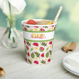 Vasos De Papel Colección de patrones de cesta de frutas - sandía
